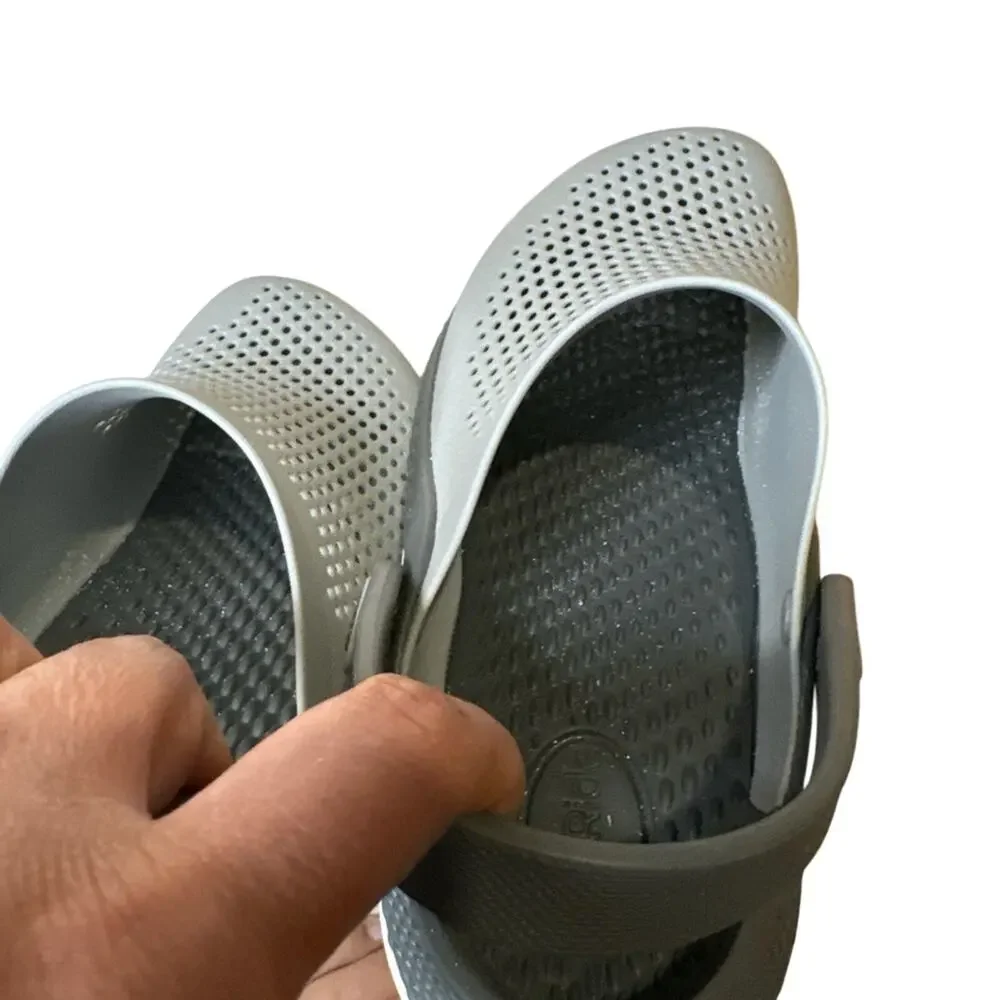 Crocs Unisex Literide 360 Clog Shoes‎ Size Junior 5 Light Grey, Dark Grey accent